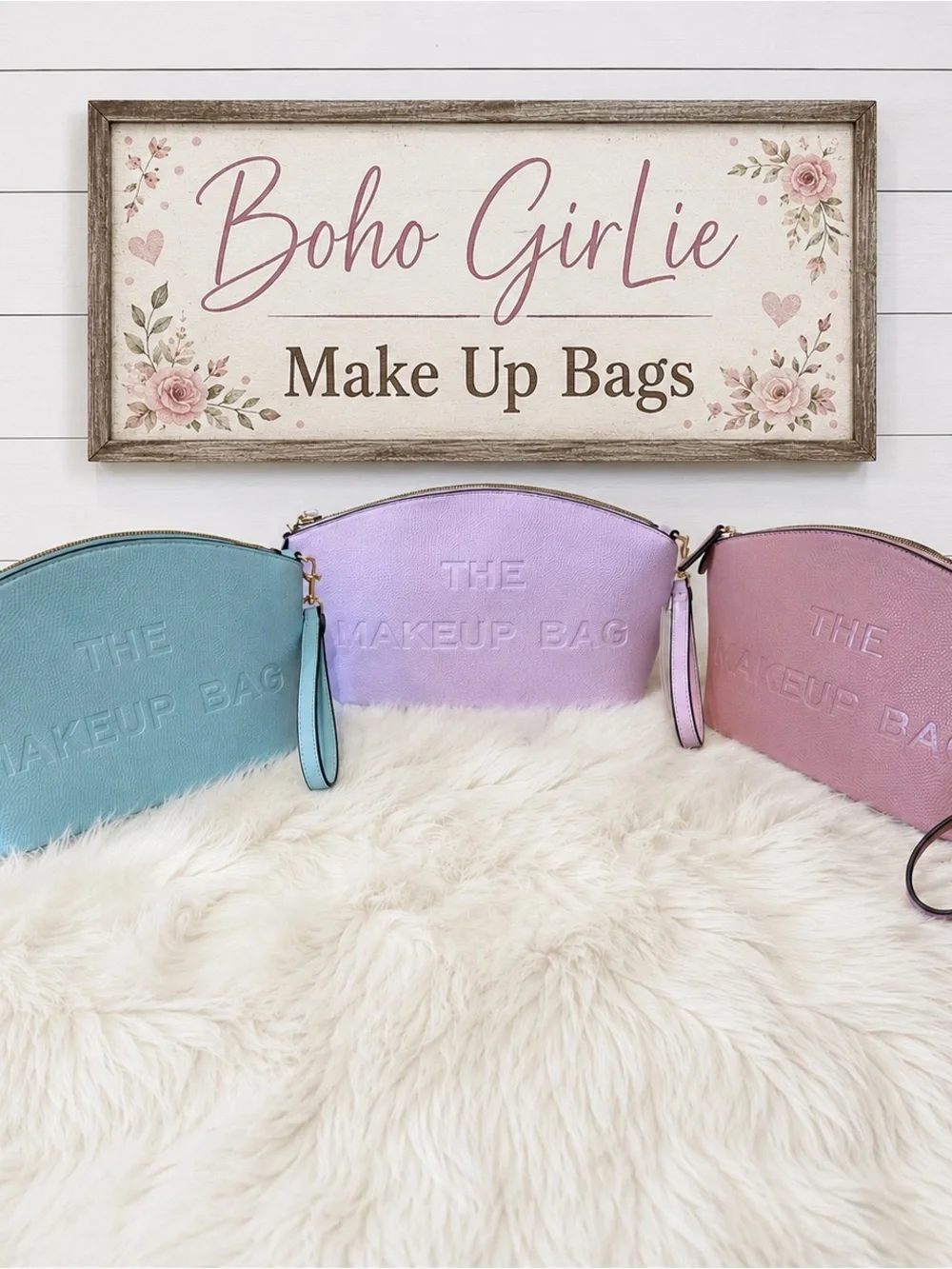 Boho GirLie Co : Leather Makeup Bag Wristlets - 3 colors
